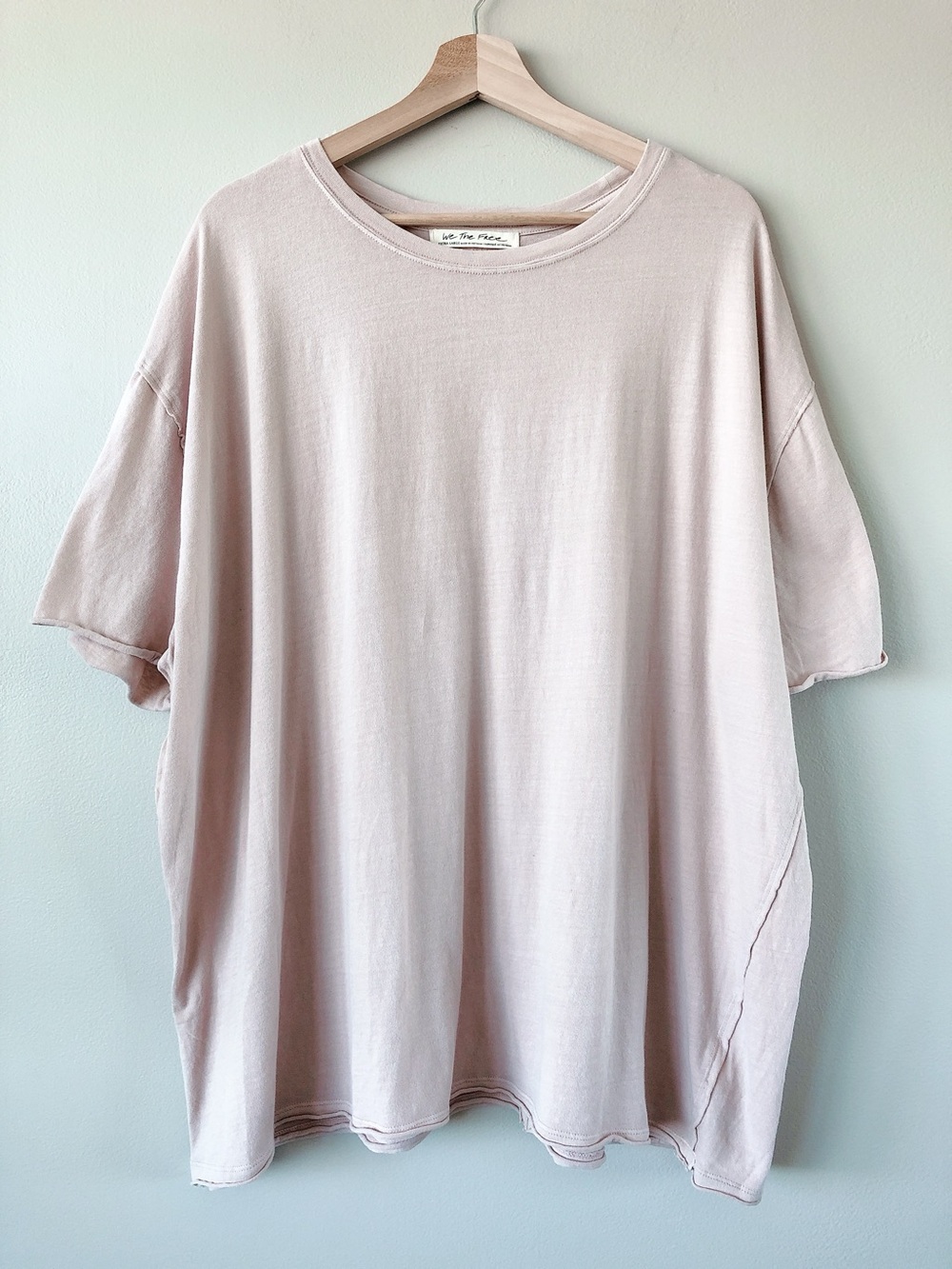 We The Free Oversized Short Sleeve Tee in Dusty Blush 100% cotton boho T-shirt